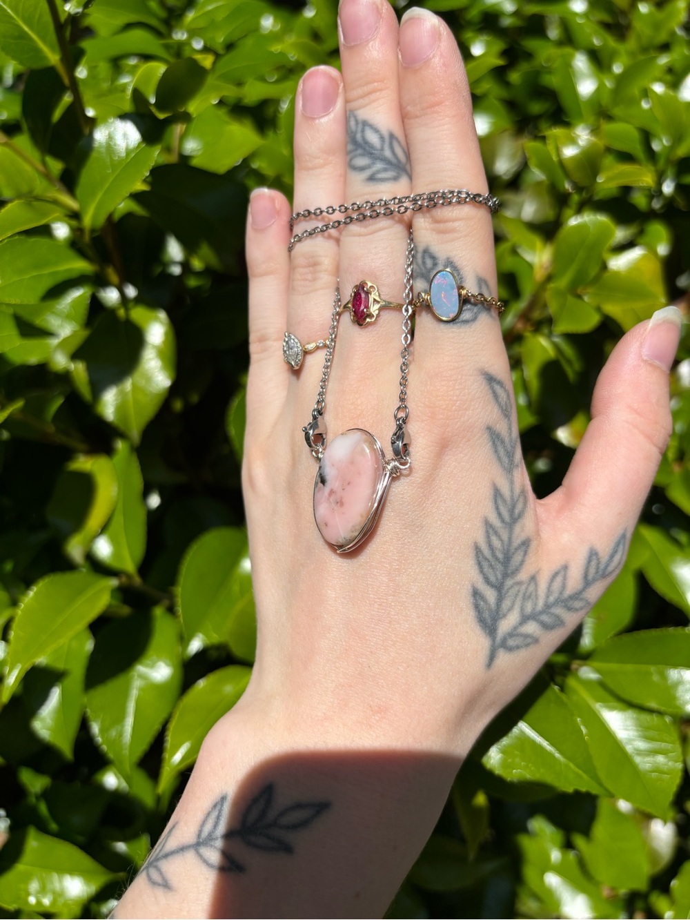 Pink opal interchangeable necklace - Picture 3 of 4